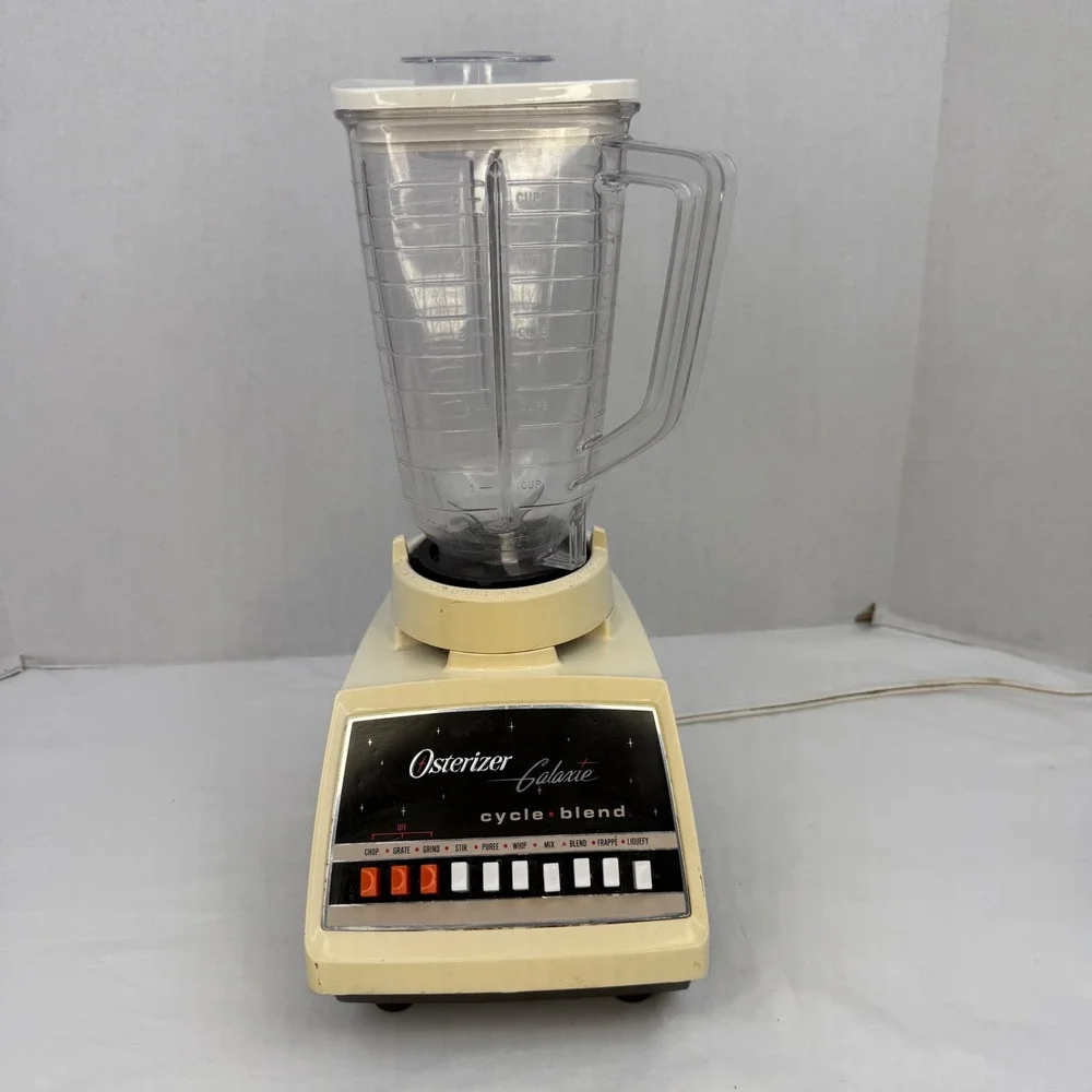 Vintage Osterizer Galaxie Cycle Blend 10 Speed Blender Cream Brown TESTED WORKS